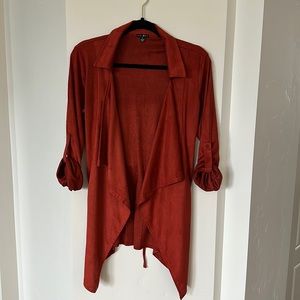 Chlah outerwear fauxsuede jacket. Rust/burnt orange